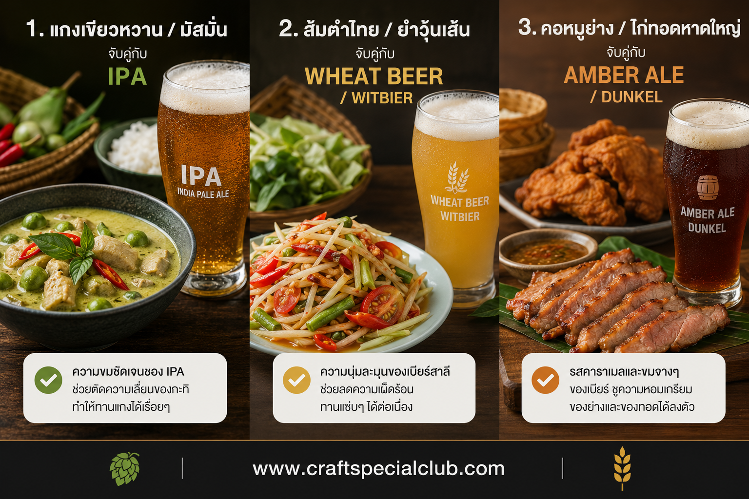 จับคู่คราฟต์เบียร์กับอาหารไทย
